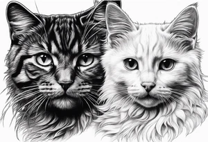 2 cats and paw print tattoo idea