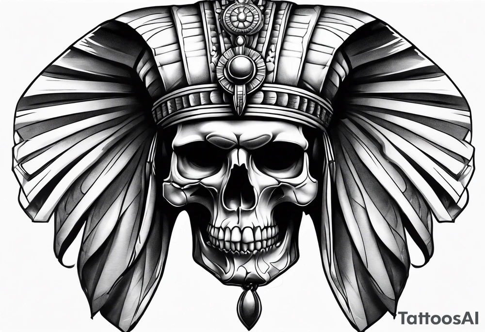 pharaoh skull realistic tattoo idea