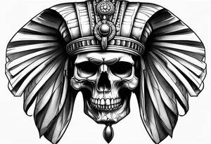 pharaoh skull realistic tattoo idea