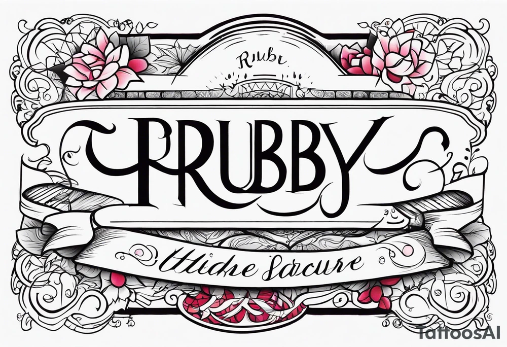 Generate a pretty tattoo with the name of: Ruby tattoo idea
