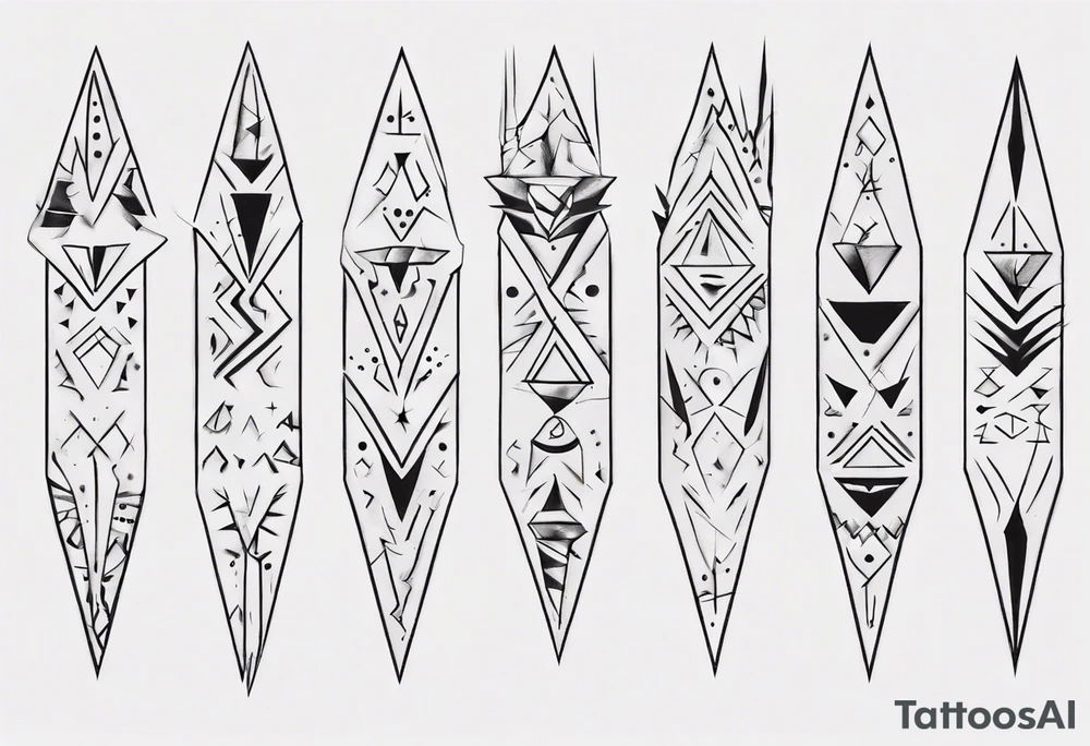 Thin arm wrap with spikes tattoo idea