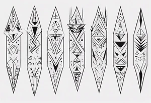 Thin arm wrap with spikes tattoo idea