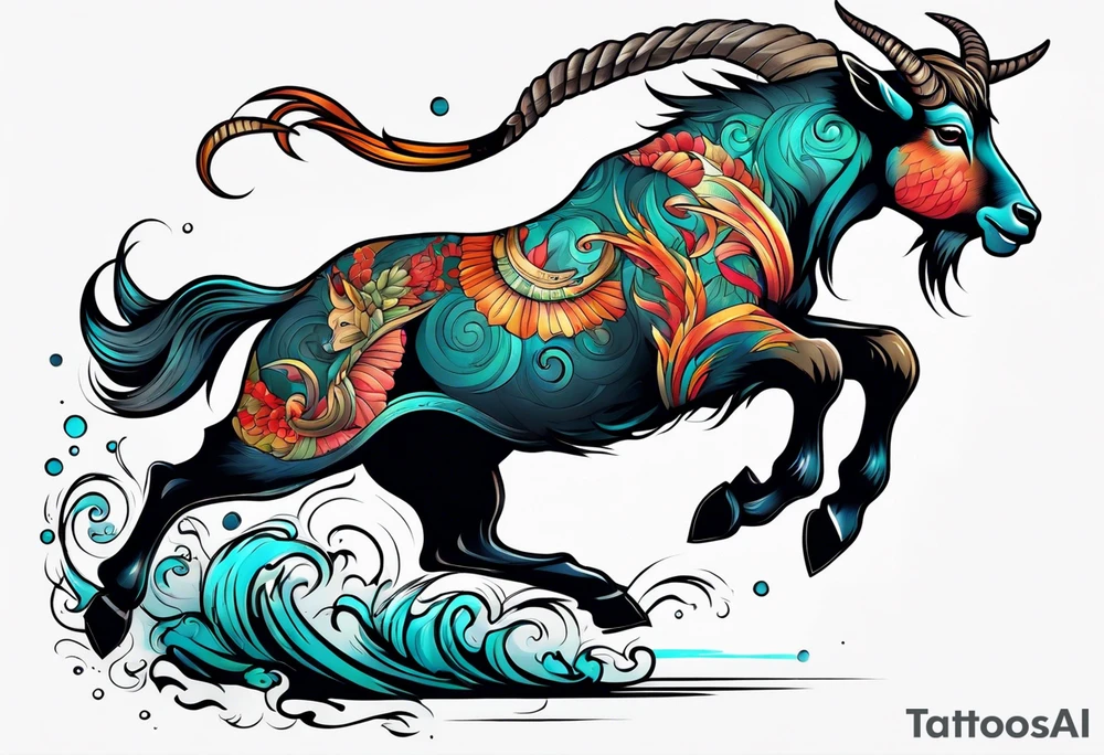 jumping goat tattoo idea