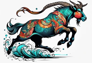 jumping goat tattoo idea