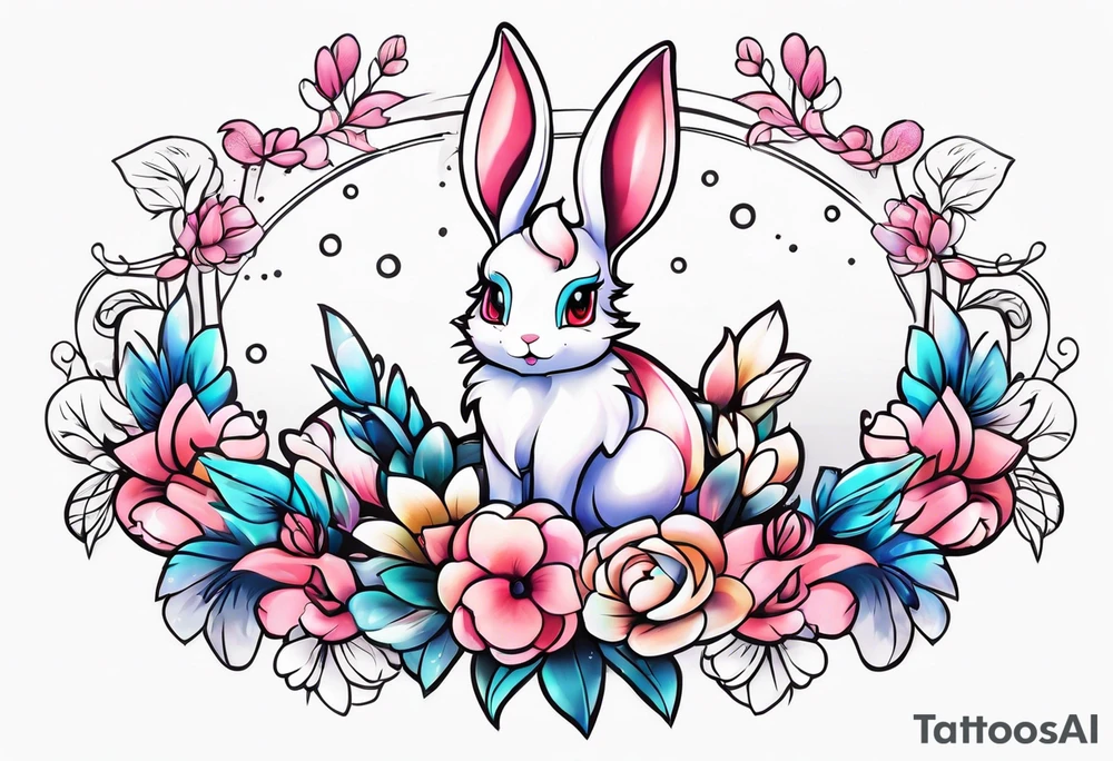 Sylveon rabbit tattoo idea