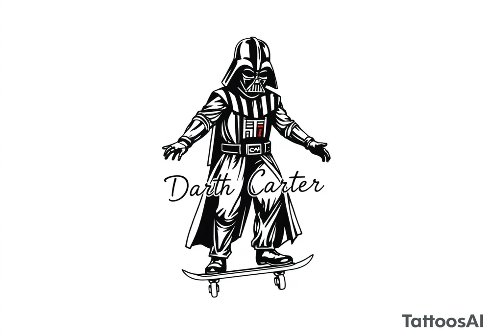Skateboarding Darth Vader
WORDS in star wars font "Darth Carter"
12/29/88-01/06/24 tattoo idea