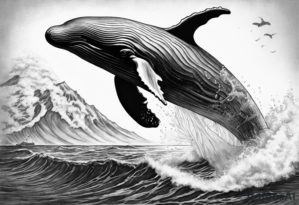 Breaching whale Maui tattoo idea
