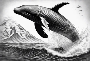 Breaching whale Maui tattoo idea