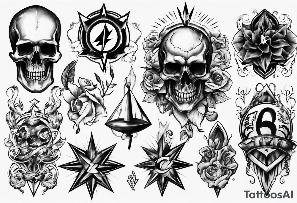Sketches of black and black tattoo idea