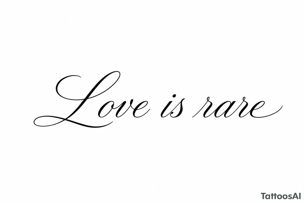 Love is rare just lettering tattoo idea