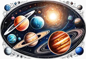 Planets orbiting a quasar. tattoo idea