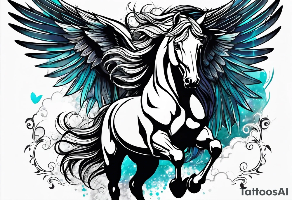 Horse with wings tattoo idea