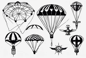 parachute and guns tattoo idea