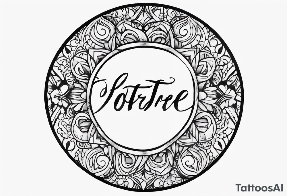 wooden circle frame tattoo idea