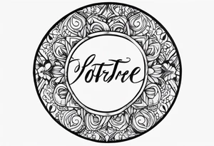 wooden circle frame tattoo idea