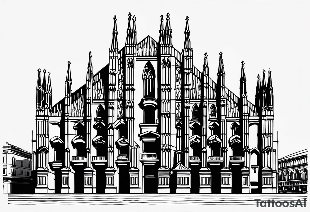 milan cathedral as if it were in the movie the nighmare before christmas tattoo idea