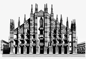 milan cathedral as if it were in the movie the nighmare before christmas tattoo idea