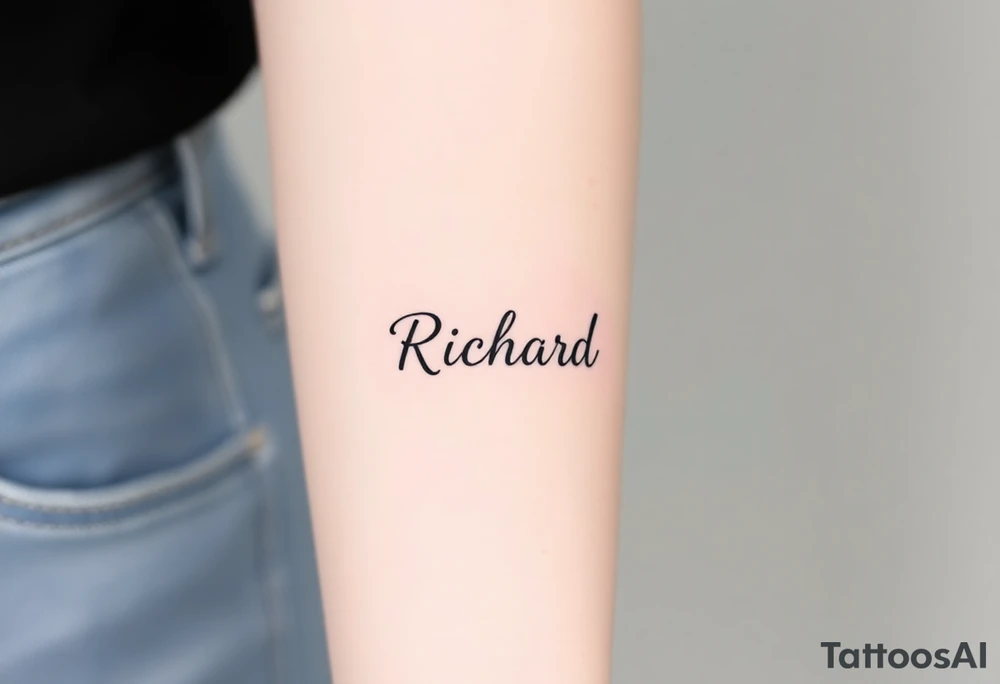The name Richard wrote in cursive tattoo idea