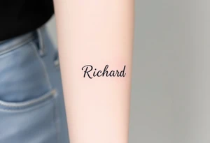 The name Richard wrote in cursive tattoo idea