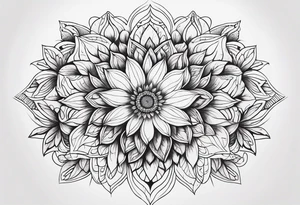 Mandala, botanical, flowers, negative space tattoo idea
