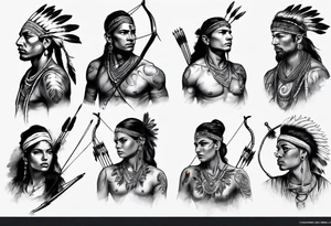 indian archer realism tattoo idea