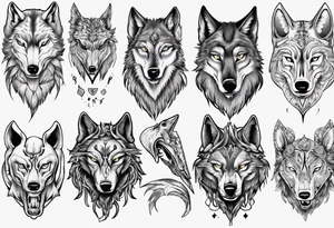 wolf head tattoo idea