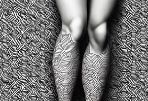 pattern geometric full male leg sleeve tile honeycomb tattoo idea