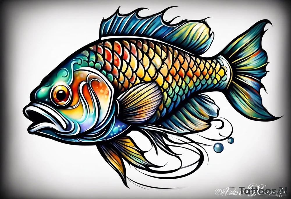Fish and a whistle tattoo idea