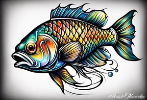 Fish and a whistle tattoo idea