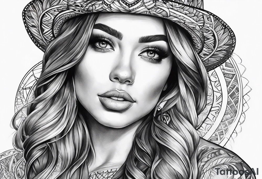 beautiful woman tattoo idea