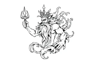 god of sea under water tattoo idea