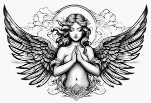 angel extending hands tattoo idea
