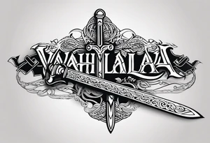 Valhalla sword viking funeral tattoo idea
