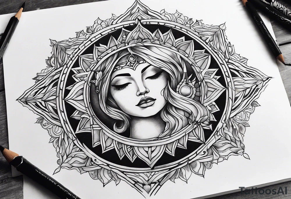 sacred moon tattoo idea