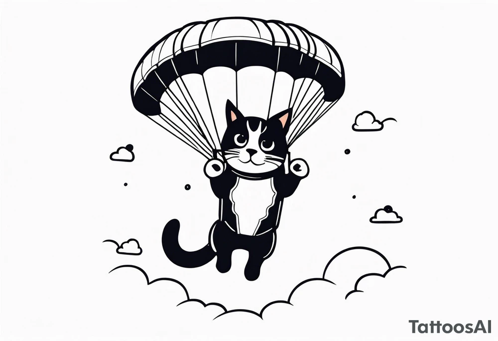 a cat going skydiving tattoo idea