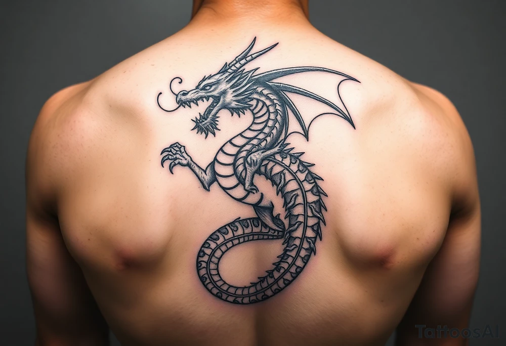 A powerful dragon tattoo idea