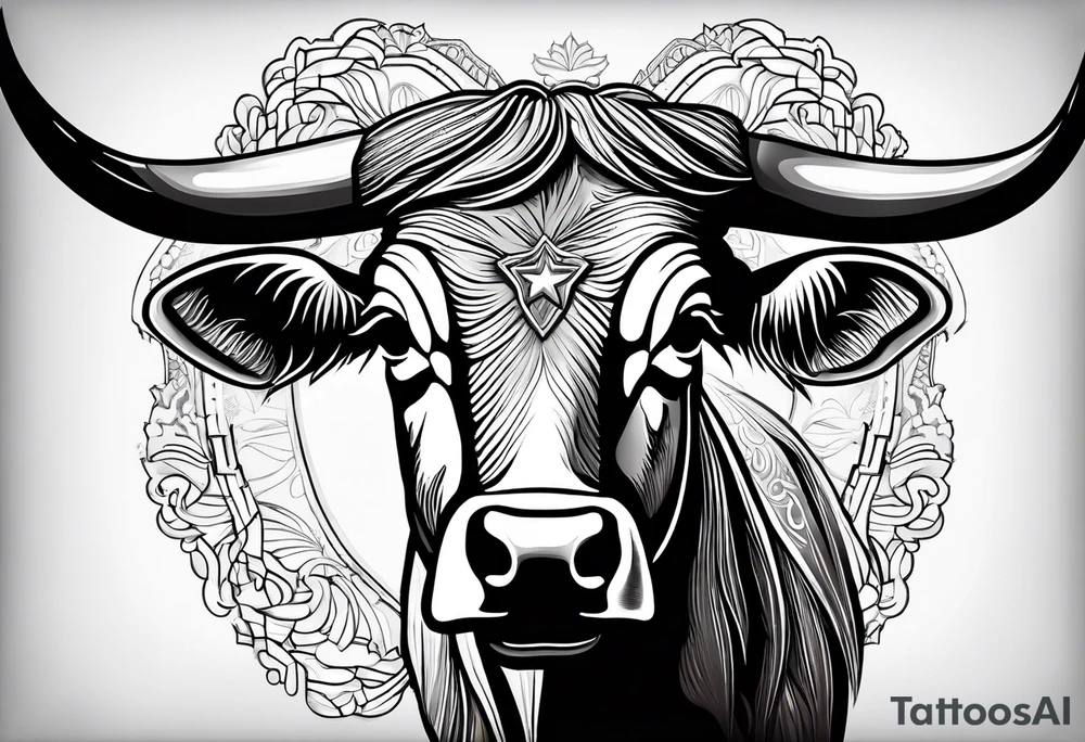 cybersigilism mean Longhorn with state of texas behind it 
With “512” on top of head tattoo idea