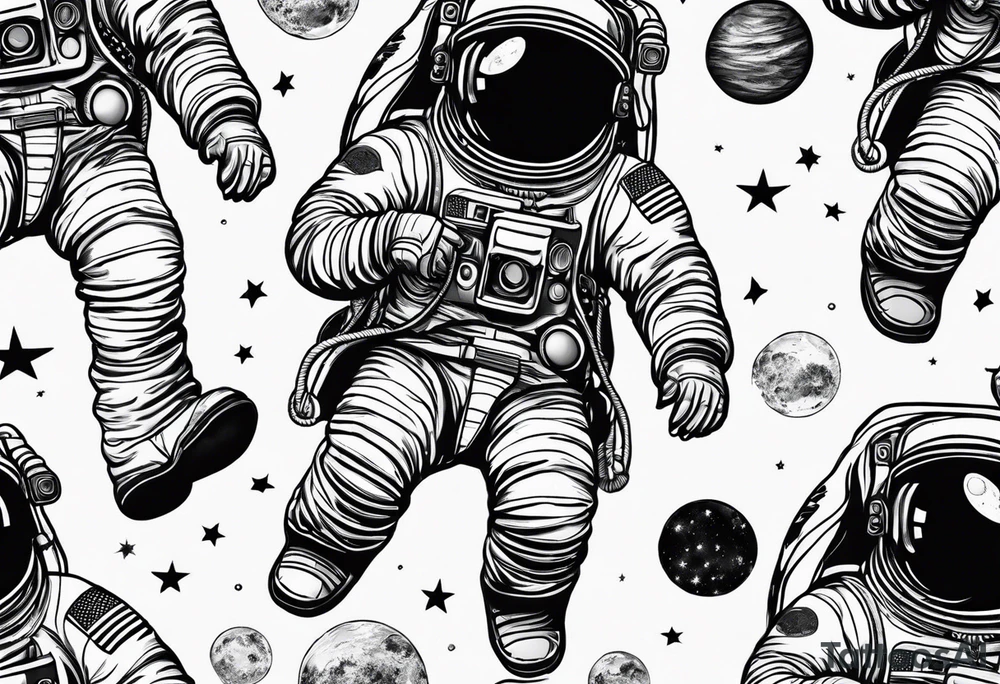 astronaut feet tattoo idea