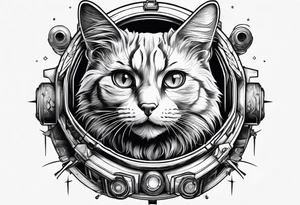 cat, outer space, carpentry tattoo idea