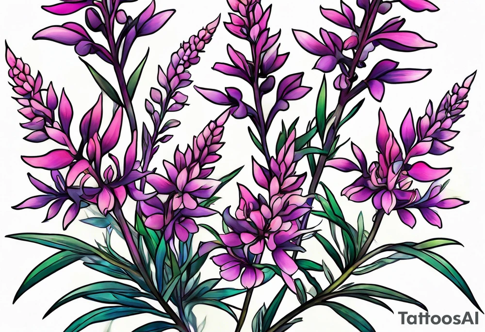 ocean lupine fireweed tattoo idea