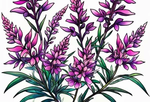 ocean lupine fireweed tattoo idea