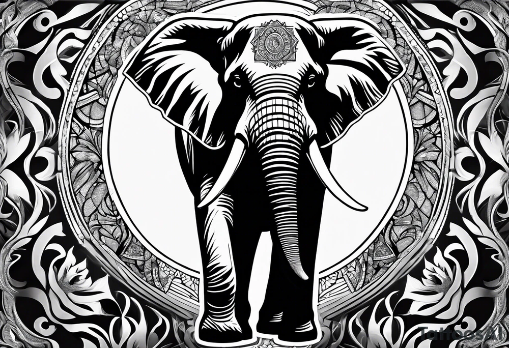 African elephant tattoo idea