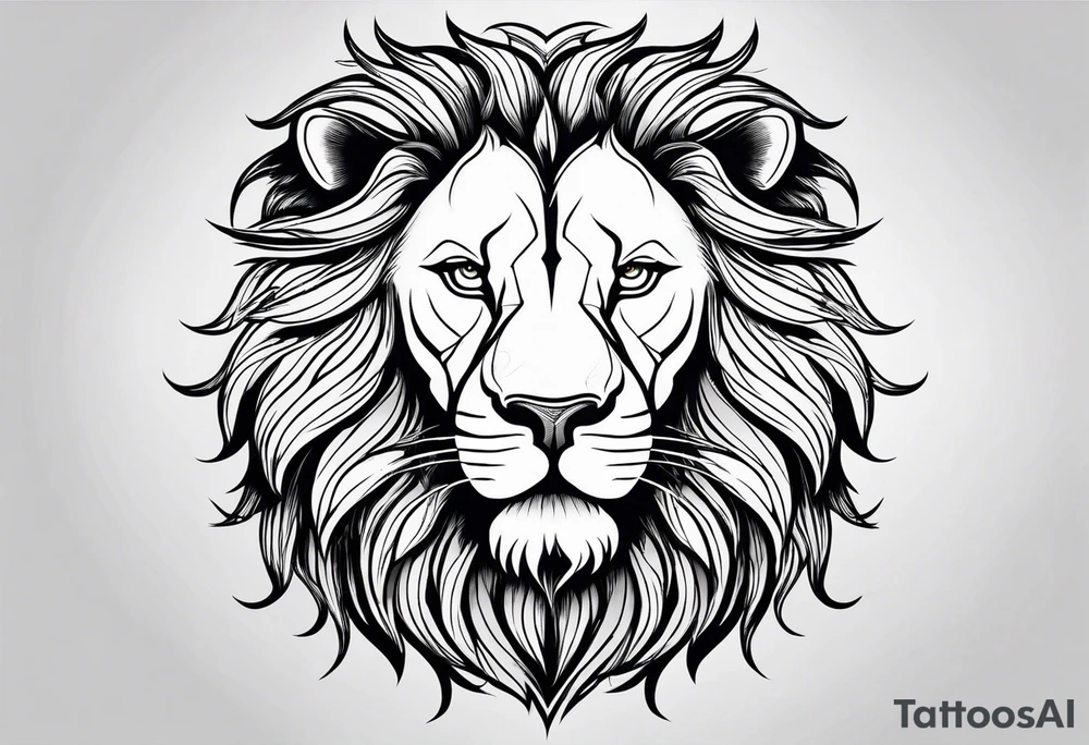 Minimalist lion head. tattoo idea