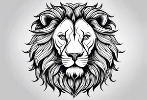 Minimalist lion head. tattoo idea