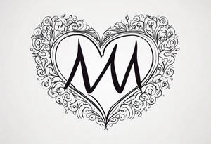An M squared with a heart tattoo idea