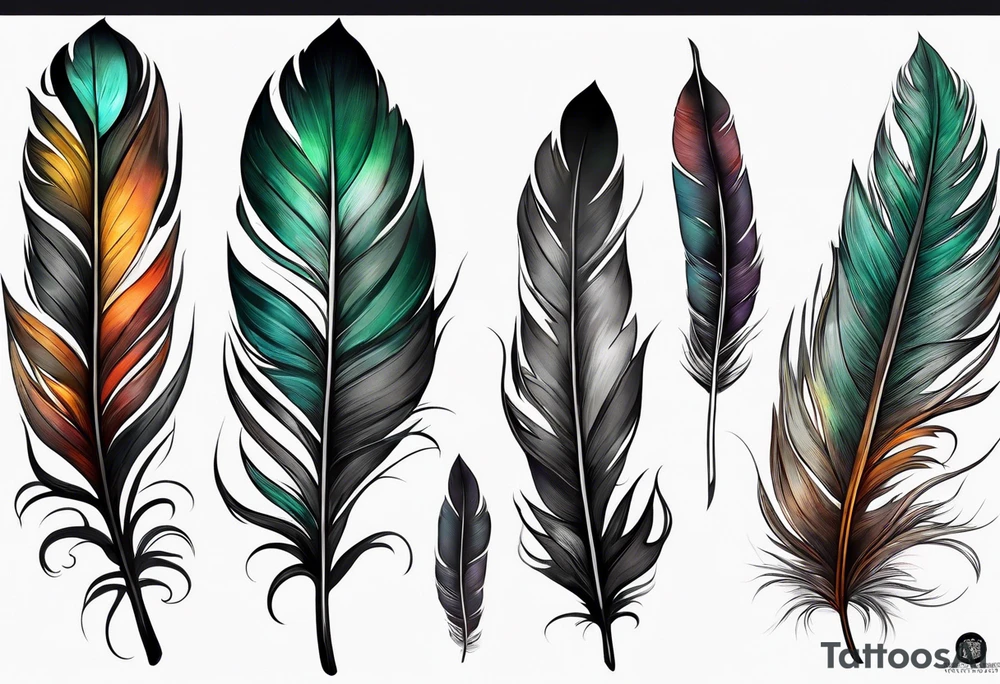 Forest feathers smoke tattoo idea