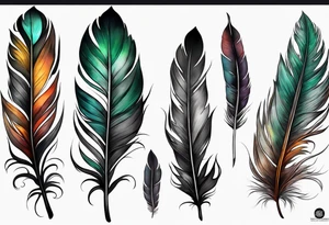 Forest feathers smoke tattoo idea