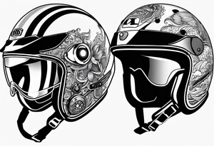 Race helmet with #2 and fishing and mom and dad tattoo idea