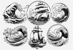 ocean waves ship 
forearm tattoo tattoo idea