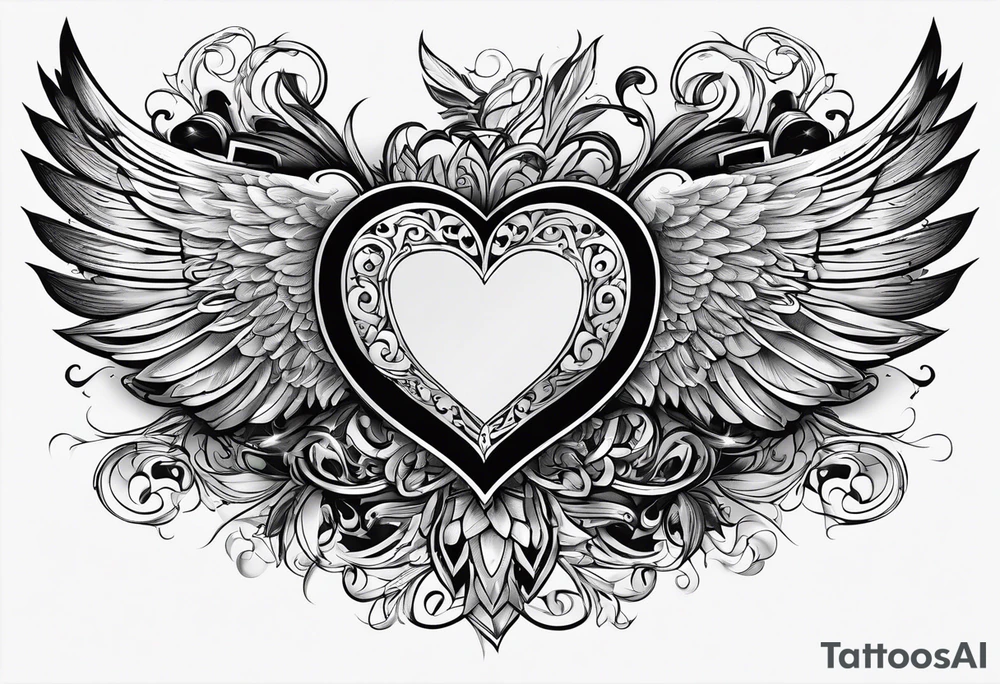 A heart in the form of the number 22 with wings tattoo idea